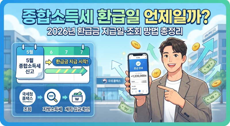 종합소득세환급일 언제일까? 2026년 환급금 지급일·조회 방법 총정리