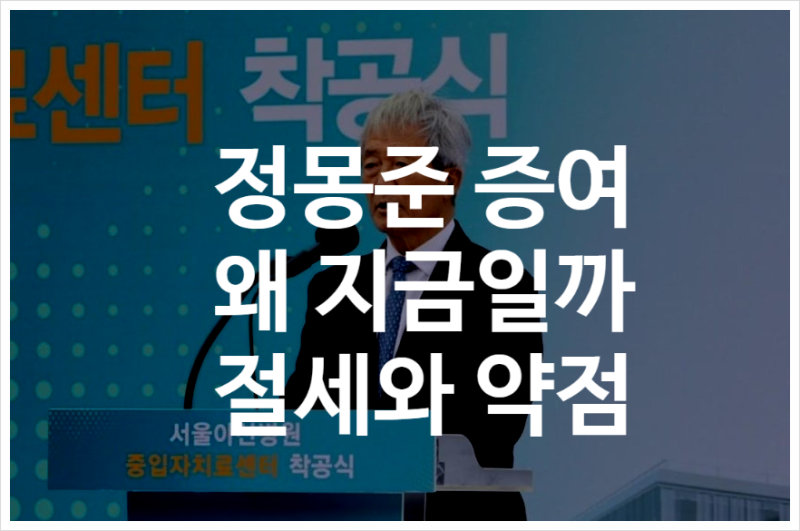 HD현대 정몽준, 왜 지금 증여했나 | 절세 타이밍과 그룹의 숨은 약점