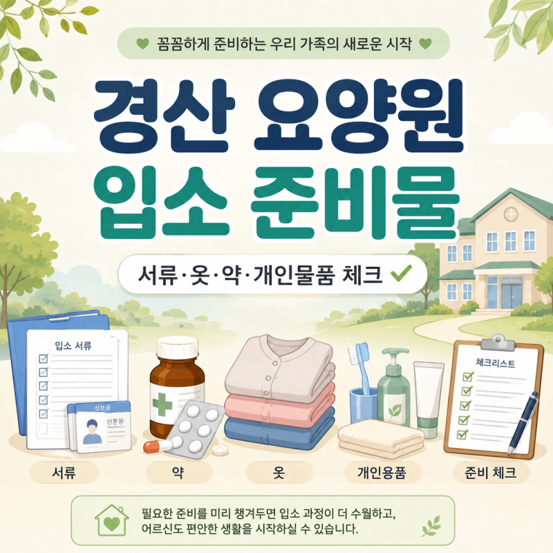 경산 요양원 입소 준비물 총정리, 서류부터 옷·약·개인물품까지