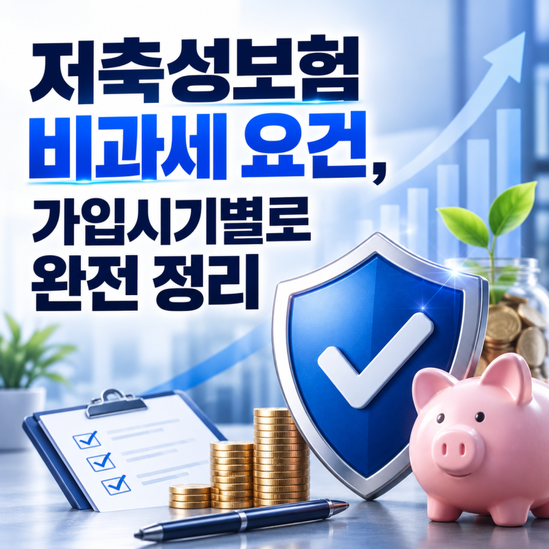 저축성보험 비과세 요건, 가입시기별로 완전 정리