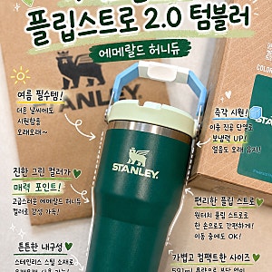 스탠리 아이스플로우 플립스트로 2.0 텀블러 591ml 에메랄드 허니듀 솔직후기, 꿀팁정리