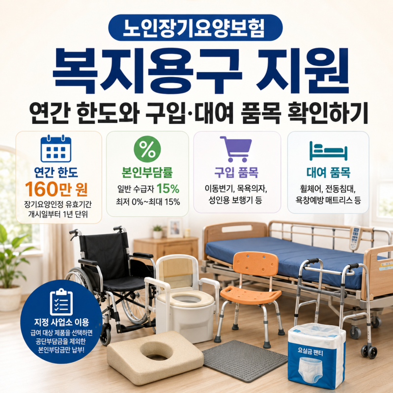 노인장기요양 복지용구 지원｜연간 한도와 구입·대여 품목 확인하기