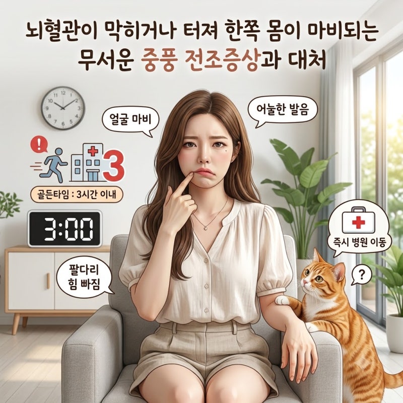 뇌혈관이 막히거나 터져 한쪽 몸이 마비되는 무서운 중풍 전조증상과 대처