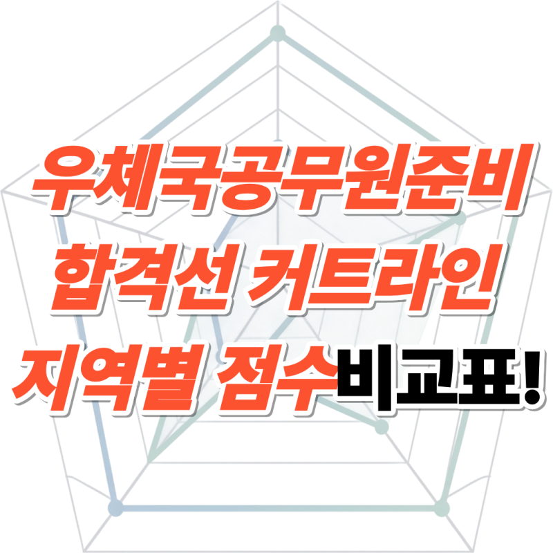 우체국공무원준비 합격선 커트라인 지역별 점수비교표!