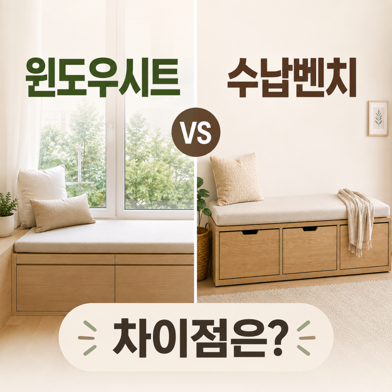 윈도우시트와 수납 벤치 차이점은 여..