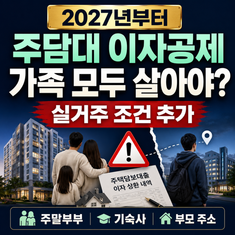주담대 이자공제 받으려면 가족 모두 살아야 할까｜2027년 실거주 조건