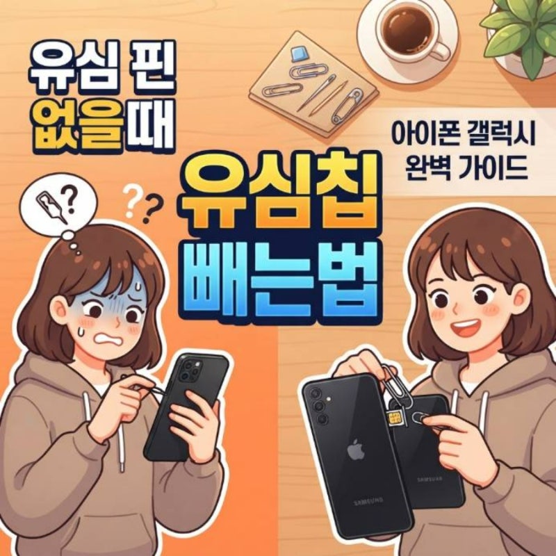 유심 핀 없을때 유심칩 빼는법 아이폰 갤럭시 완벽 가이드