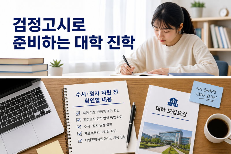 검정고시로 준비하는 대학 진학｜수시·정시 지원 전 확인할 내용