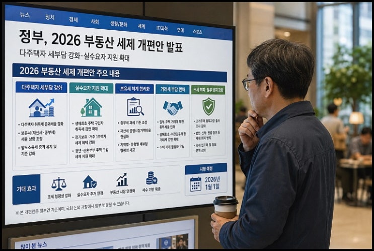 2026 부동산 <b>세제개편안 논란</b>! 임대주택 줄어 세입자 부담... 