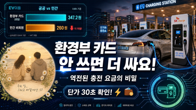 환경부 전기차 충전카드, 항상 저렴한 게 아니에요 — 저도 몰랐다가 손해 봤어요(테슬라 모....