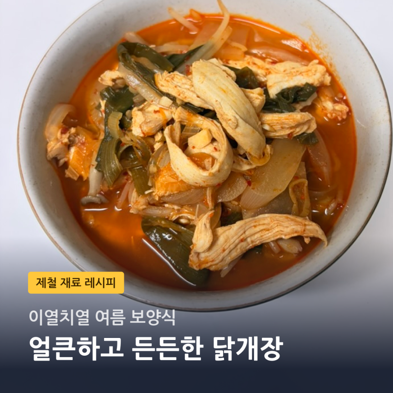 제철 재료 반찬 얼큰 파닭개장 레시피