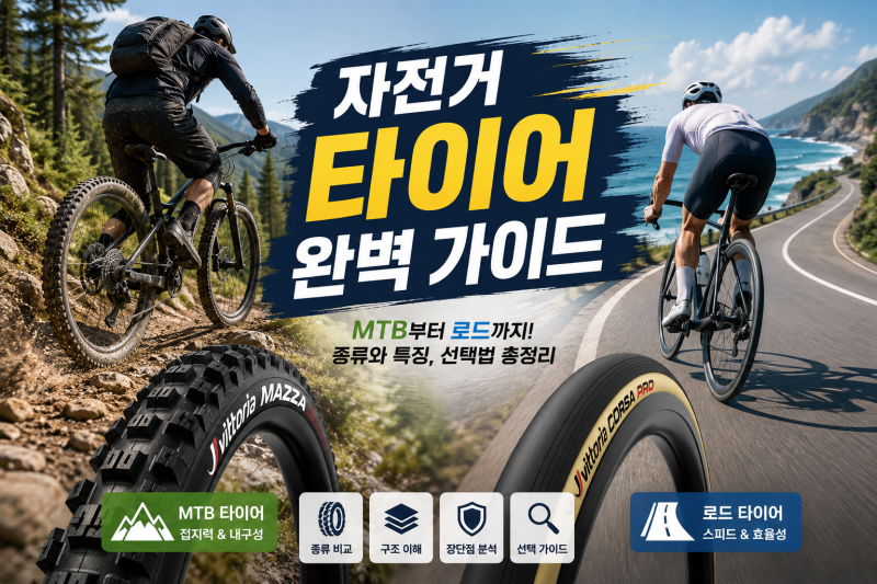 자전거 타이어 종류 총정리! 클린처·튜블리스·튜블러 차이부터 MTB·로드 타이어 선택법까지
