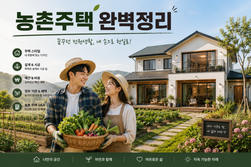 농가주택 : 시골에 집(비슷한 것)을 지으려는 분들을 위한 완벽 정리