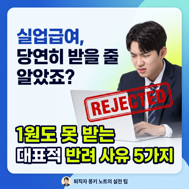 "나도 해당된다고?" 실업급여 신청했다가 1원도 못 받는 대표적인 반려 및 실패 이유 5가지