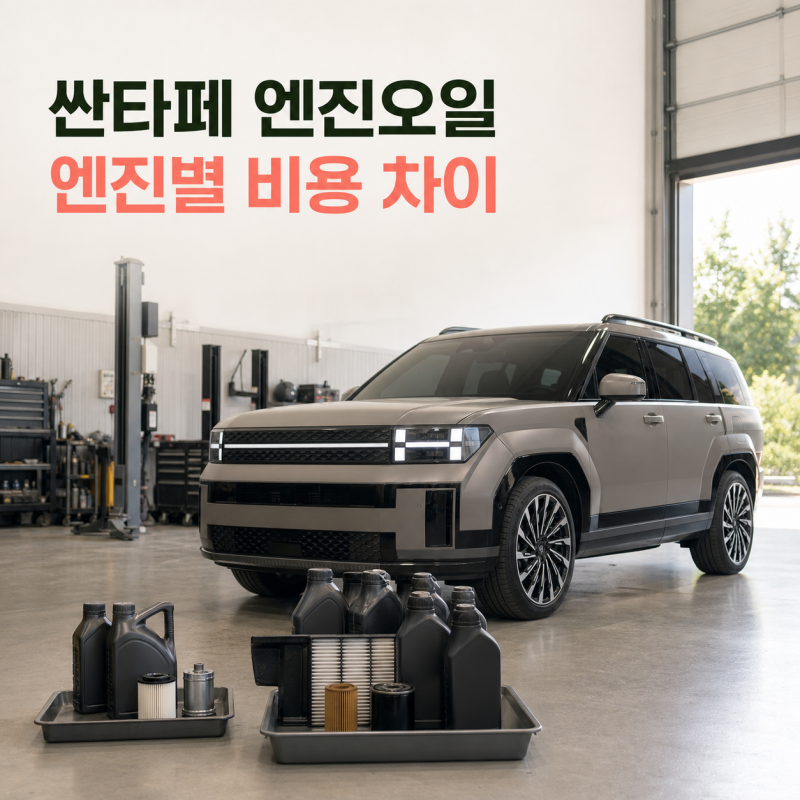 싼타페 MX5 엔진오일 교체 비용 아끼기, 0W-20·0W-30 선택