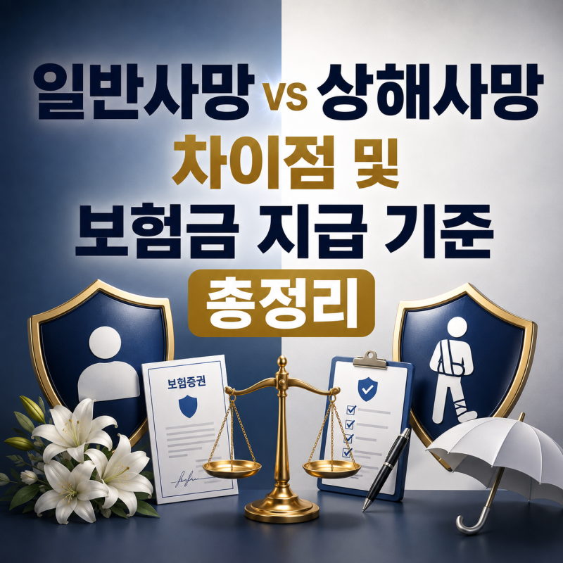 일반사망 질병사망 재해사망 상해사망 차이점 및 보험금 지급 기준 완벽 정리