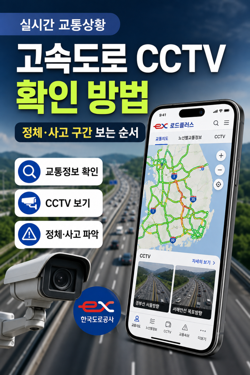 실시간 교통상황 고속도로 CCTV 확인 방법, 정체·사고 구간 보는 순서