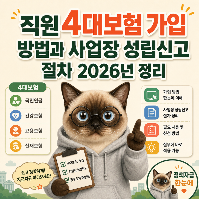 직원 4대보험 가입 방법과 사업장 성립신고 절차 2026년 정리