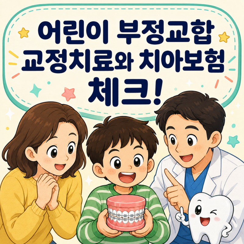 어린이 부정교합 교정치료 치과 치아보험