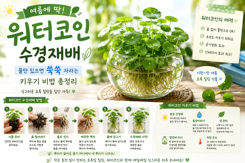여름에 딱 ~! 워터코인 수경재배 | 물만 있으면 쑥쑥 자라는 수생식물 키우기 비법 총정리