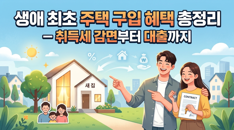 생애 최초 주택 구입 혜택 총정리 ㅡ 취득세 감면부터 대출까지