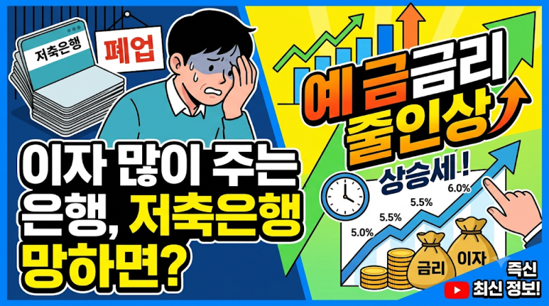 이자 많이 주는 은행 (+예금금리 높은 곳 +정기예금금리 +저축은행 망하면?)