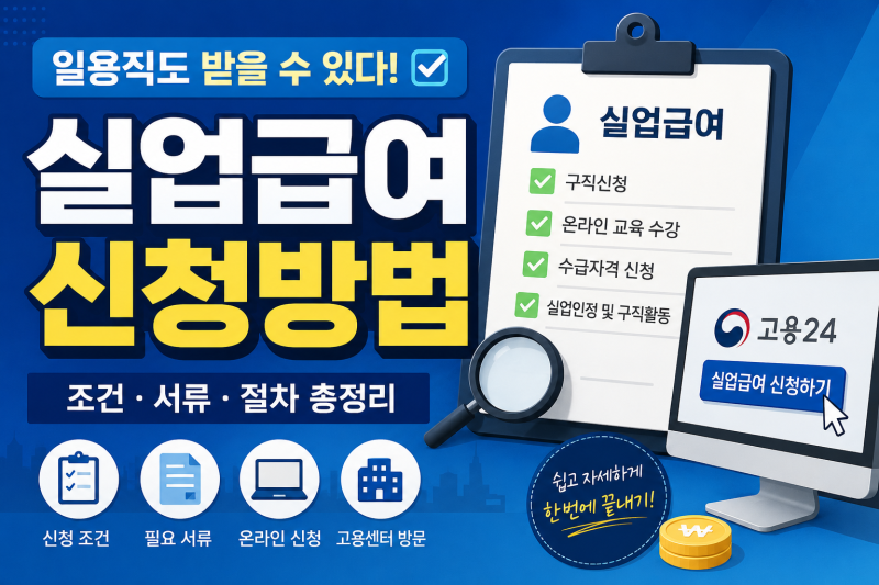 2026년 일용직 실업급여 신청 방법 완전정리
