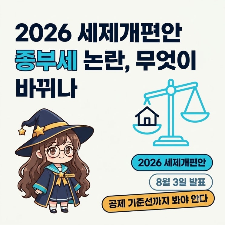 2026 <b>세제개편안</b> 종부세 <b>논란</b>, 무엇이 바뀌나