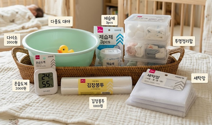 [임신일기] 신생아 준비물 다이소 추천템 6가지｜출산 전 꼭 사야 할 가성비 육아템 후기