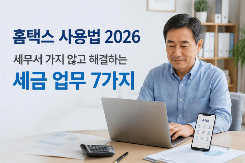 홈택스 사용법 2026, 세무서 가지 않고 온라인으로 처리하는 세금 업무 7가지