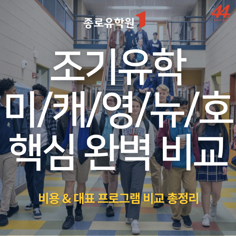 조기유학 지역별 추천 프로그램 & 비용 핵심 요약(+미/캐/영/뉴/호)