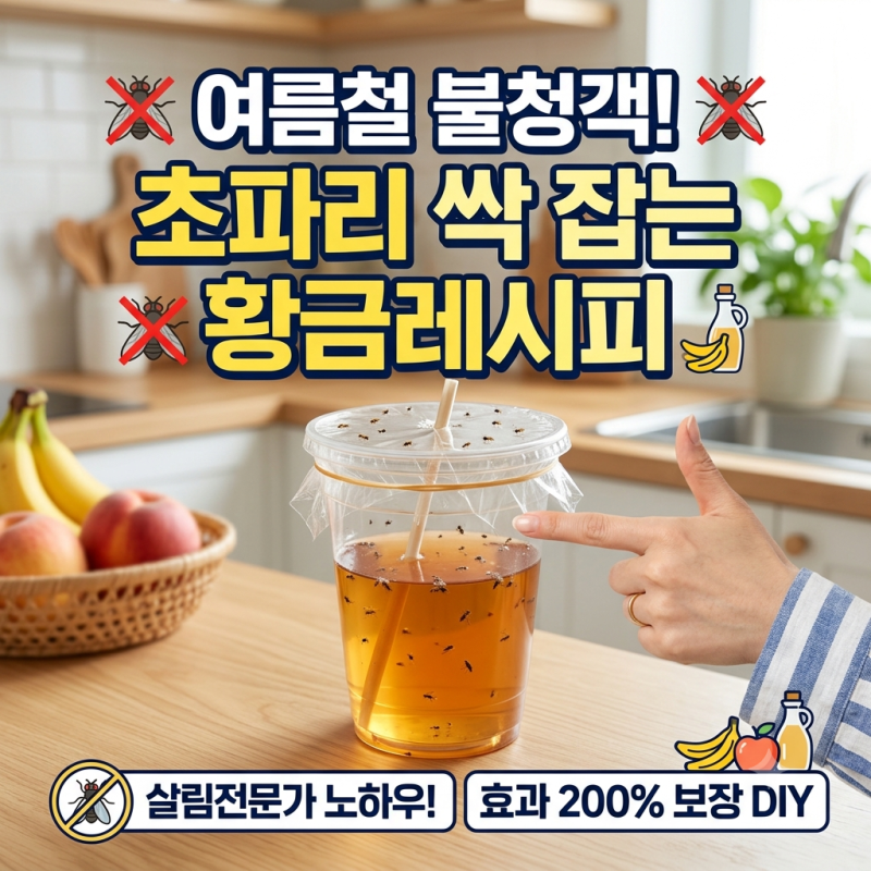 방심하다 폭발하는 초파리! 초파리 트랩 하나로 끝! 집안 초파리 박멸하는 가장 효과적인 방....