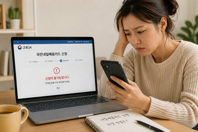 국민내일배움카드 신청이 안 돼요｜가장 많이 막히는 이유 정리