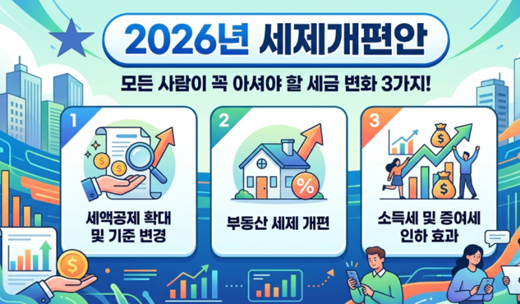 [2026년 <b>세제</b>개편안] 모든 사람이 꼭 아셔야 할 세금 변화 3가지!
