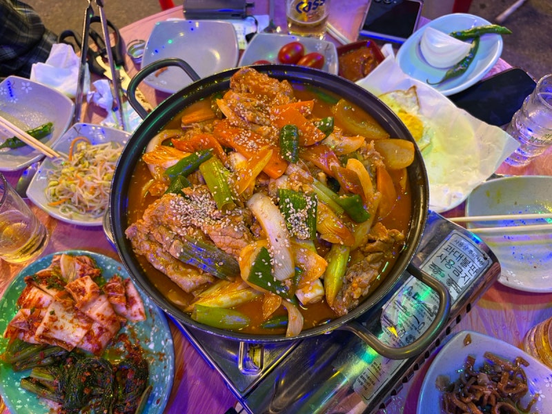 여수포차거리맛집 여수교동포차 18번포차끝집, 현지인이 추천하는 돼지갈비찜맛집, 지니뽀 ....