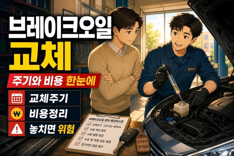 자동차 브레이크오일 교체 주기와 교체 비용, 미루면 생기는 위험까지 한눈에 정리