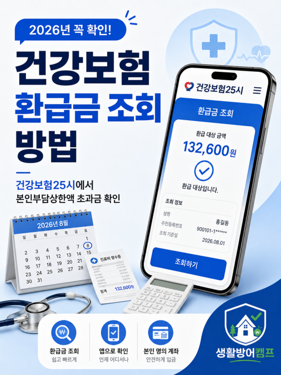 2026 건강보험 환급금 조회｜본인부담상한액 8월 지급 대상·신청 방법