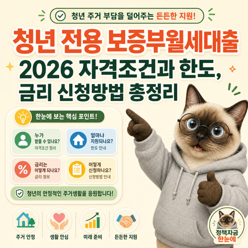청년 전용 보증부월세대출 2026 자격조건과 한도, 금리 신청방법 총정리