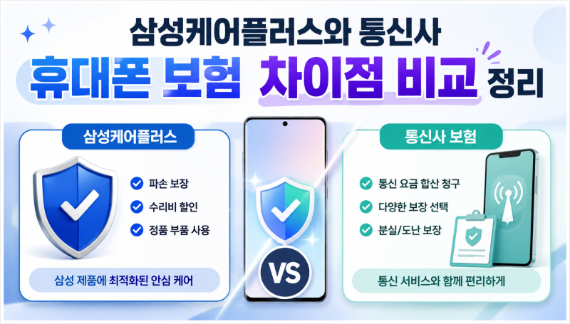 삼성케어플러스와 통신사 휴대폰 보험 차이점 비교 정리