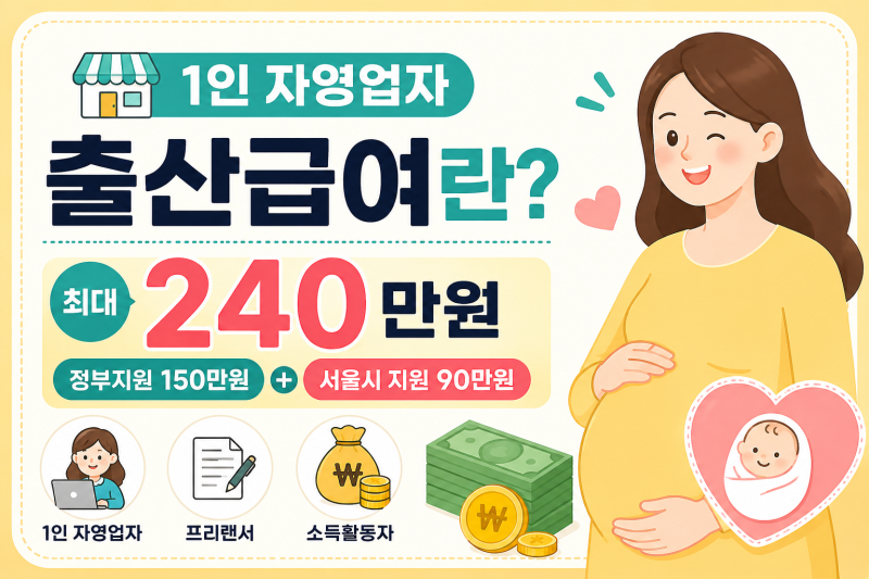 [240만원]1인 자영업자 임산부 출산급여 신청후기