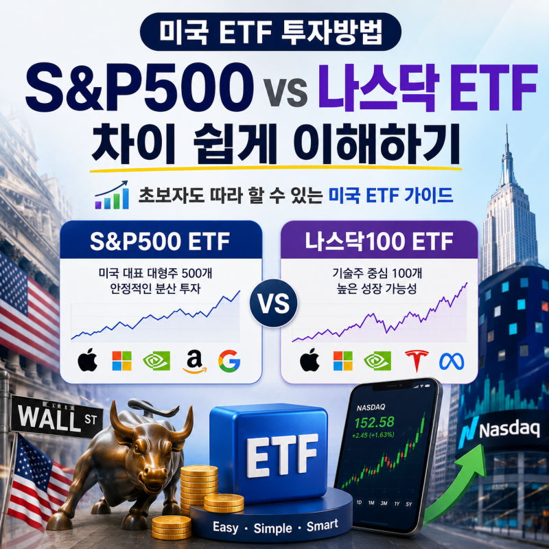 미국 ETF 투자방법｜S&P500 ETF와 나스닥 ETF 차이 쉽게 이해하기 (2026 최신)