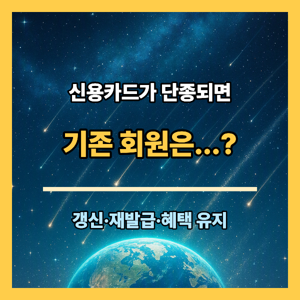 카드가 단종되면 기존 회원은? 갱신·재발급·혜택 유지 조건