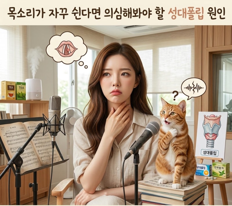 목소리가 자꾸 쉰다면 의심해봐야 할 성대폴립 원인