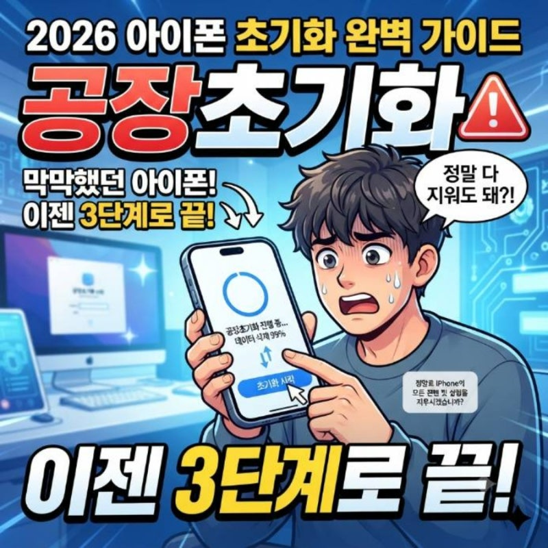 아이폰 초기화 방법 및 공장초기화 완벽 가이드 2026