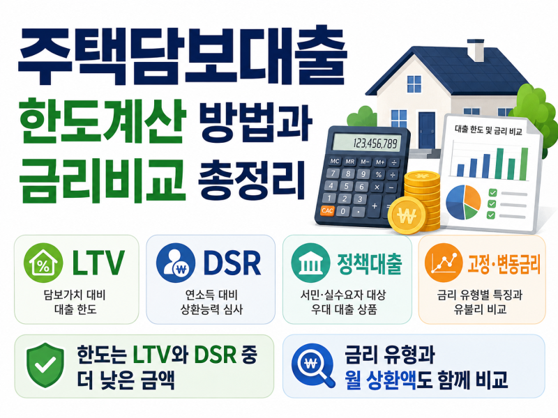 주택담보대출 한도계산 방법과 금리비교 총정리