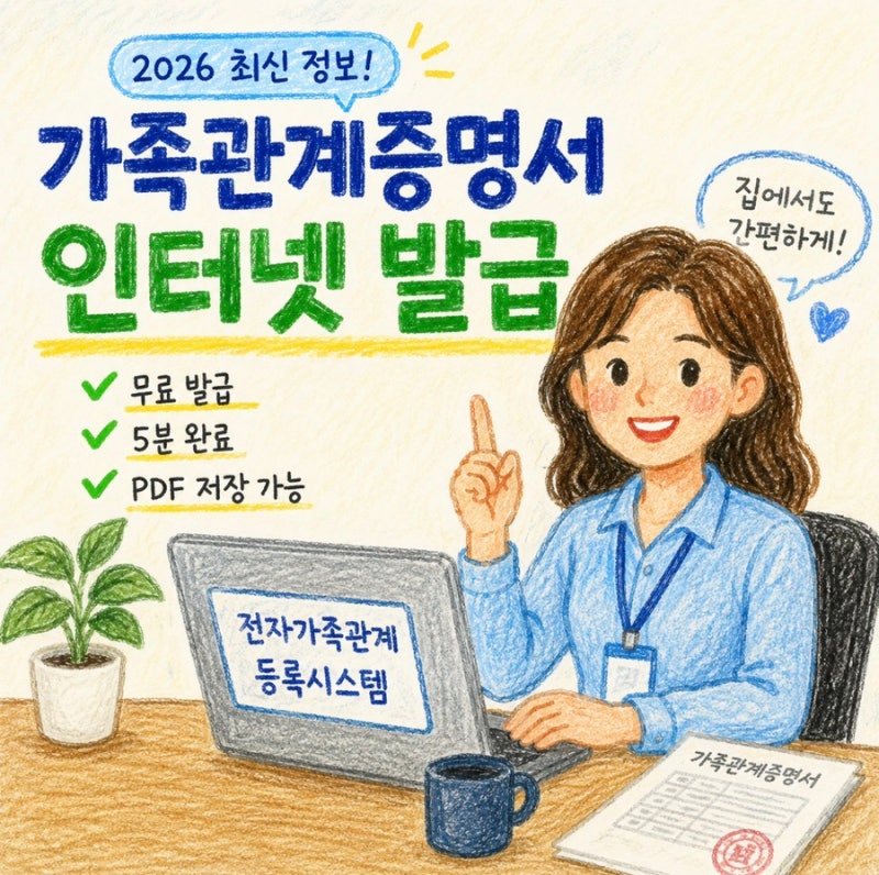 가족관계증명서 인터넷 발급 방법 총정리 (2026년 최신) 무료 발급부터 PDF 저장까지