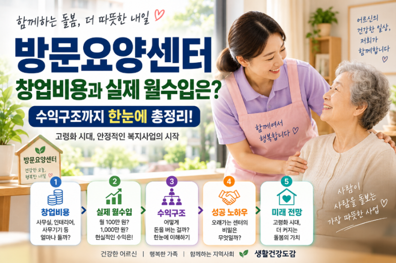 방문요양센터 창업비용과 실제 월수입은? 수익구조까지 총정리