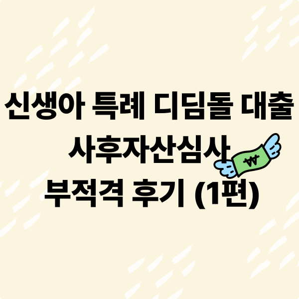 [내집마련] 신생아 특례 디딤돌 대출 신청 타임라인 및 사후자산심사 부적격 후기 (1편)