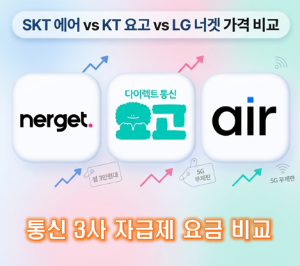 통신 3사 온라인 자급제 요금제 완전 비교 | SKT 에어 vs KT 요고 vs LG유플러스 너겟, 뭐가 다를....