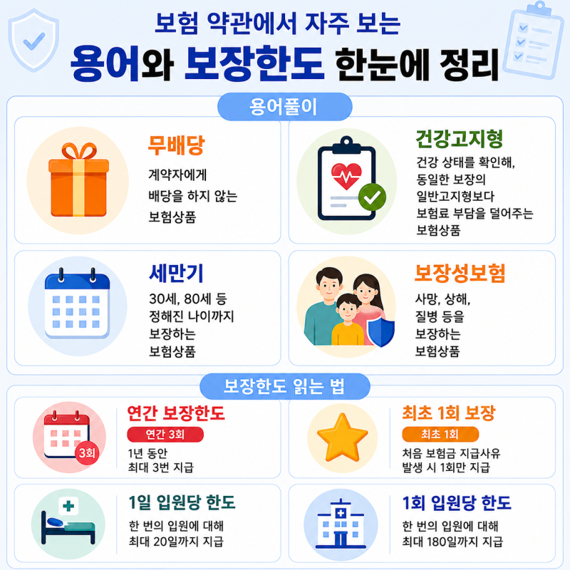 무배당 보험 뜻, 약관에서 자주 보는 용어와 보장 한도 한눈에 정리